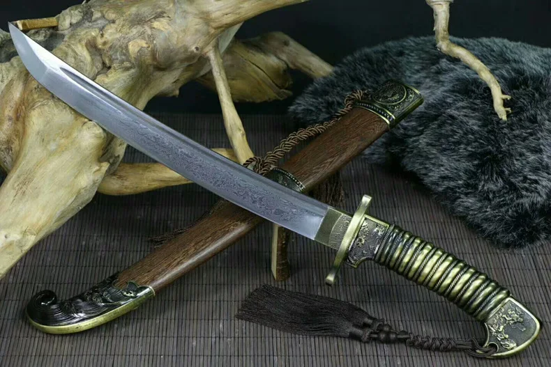 Высокое качество Танто Broadsword меч острый паз Дамасская сталь лезвие Полный