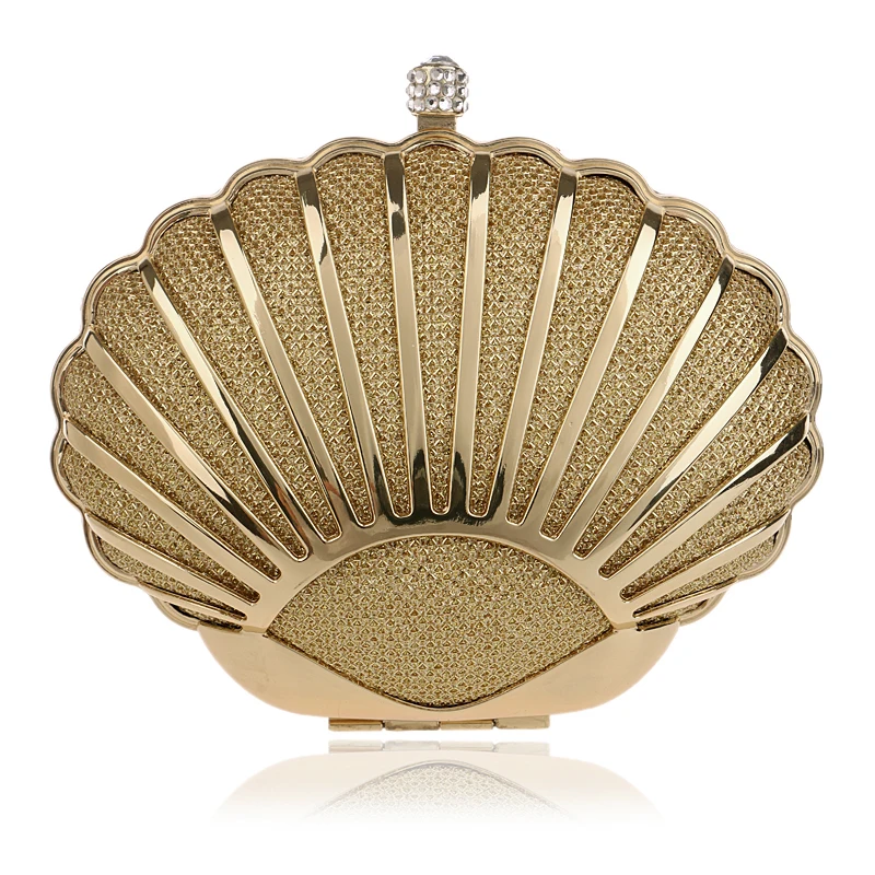 YINGMI Women Evening Bag Popular Fashion Alloy Day Clutch Bags Crystal Shell Small purse Wedding Bridal Diamond |