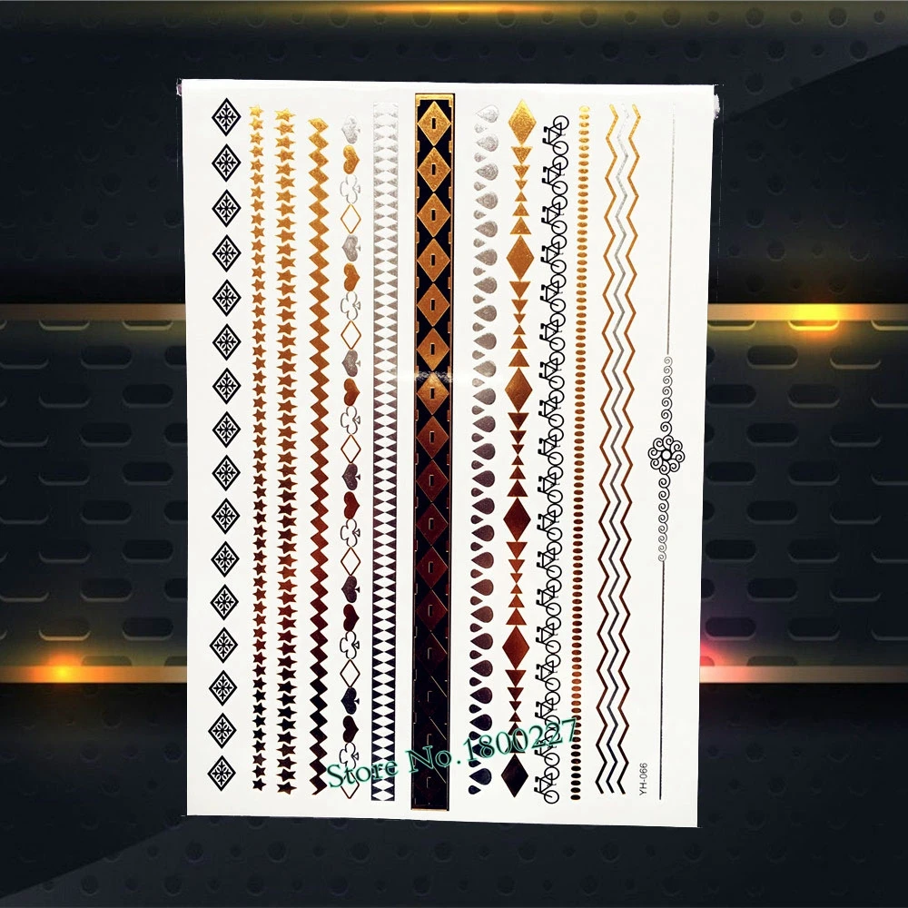 

Модная блестящая золотистая коричневая тату-сетка, капля воды, цепочка, браслет, дизайн, руки, ноги, ювелирные изделия 21x1 5 см, водостойкая вр...