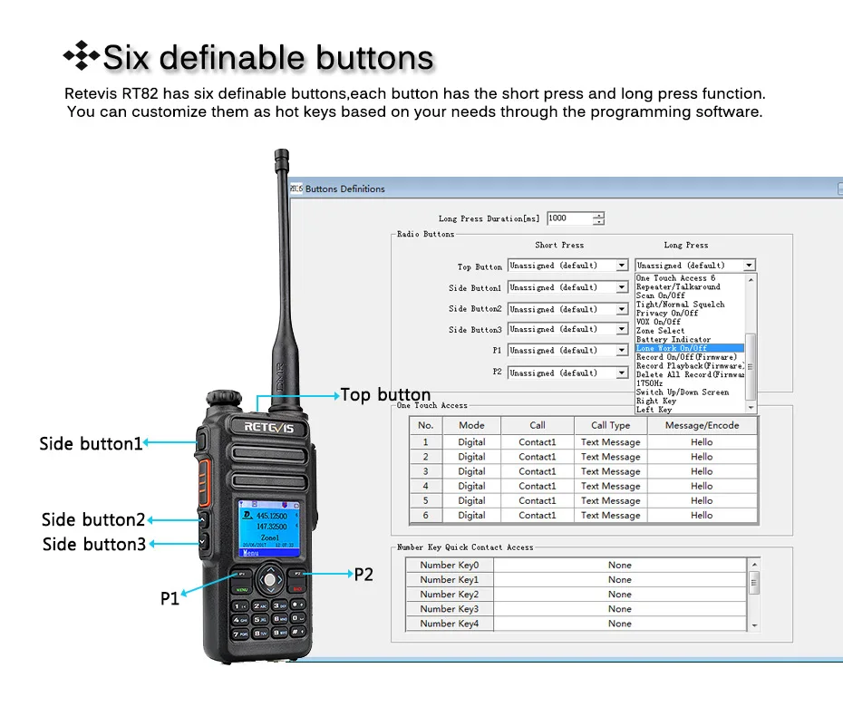 2 шт. Retevis RT82 Двухдиапазонная DMR цифровая рация VHF UHF(gps) IP67 водонепроницаемый портативный Радиоприемник Amador Hf трансивер dmr