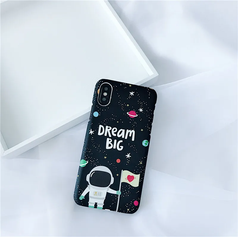 Мультфильм дирижабль, астронавт, Звезды Луна Чехол для iphone 8, 8 Plus, X XR XS Макс более жесткий чехол для телефона из поликарбоната с чехол s для iphone 7 7Plus 6 6S plus - Цвет: style 2