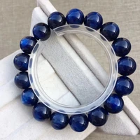 natural blue kyanite round beads women men bracelet stretch cat eye effect fashion kyanite 12mm 11mm 10mm 9mm 8mm aaaaa