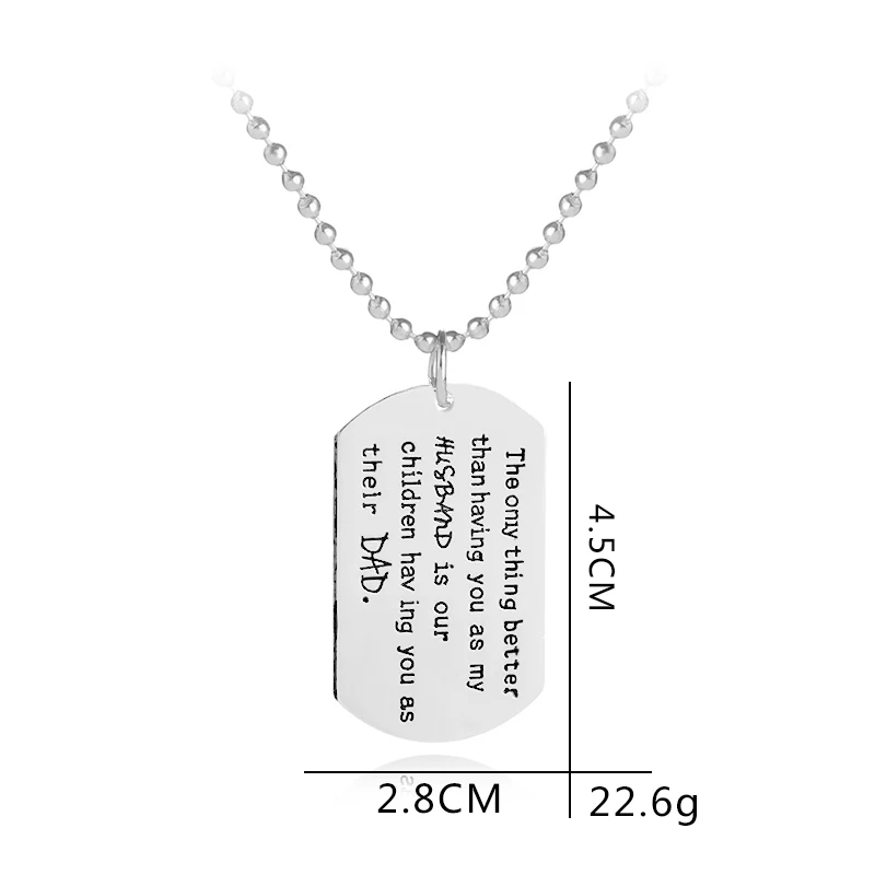 Подарок мужу с гравировкой собачьи бирки кулон ожерелье День отца день рождения