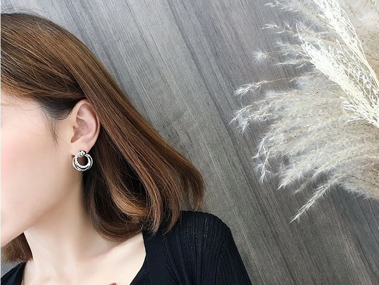 Модные женские 925 серебряная серьга с кристаллами и кристаллами Swarovski, Роскошные офисные женские круглые серьги с пряжкой, вечерние ювелирные изделия