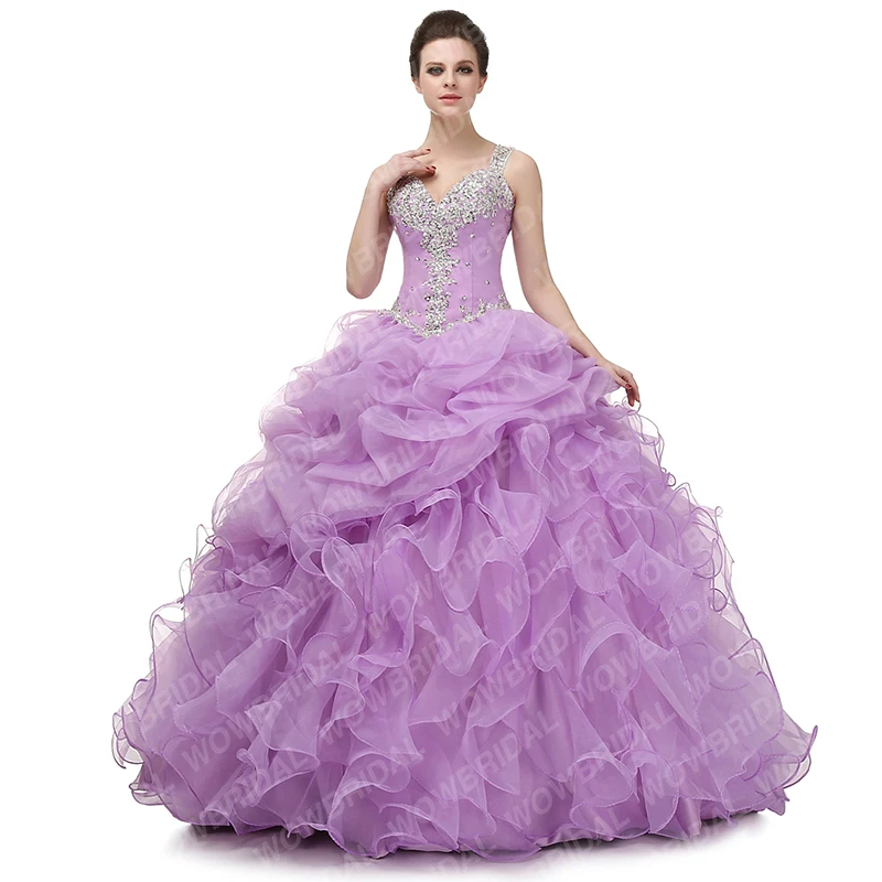 Wowbridal Изящные фиолетовое платье Кинсеаньера 2021 с украшением в виде кристаллов