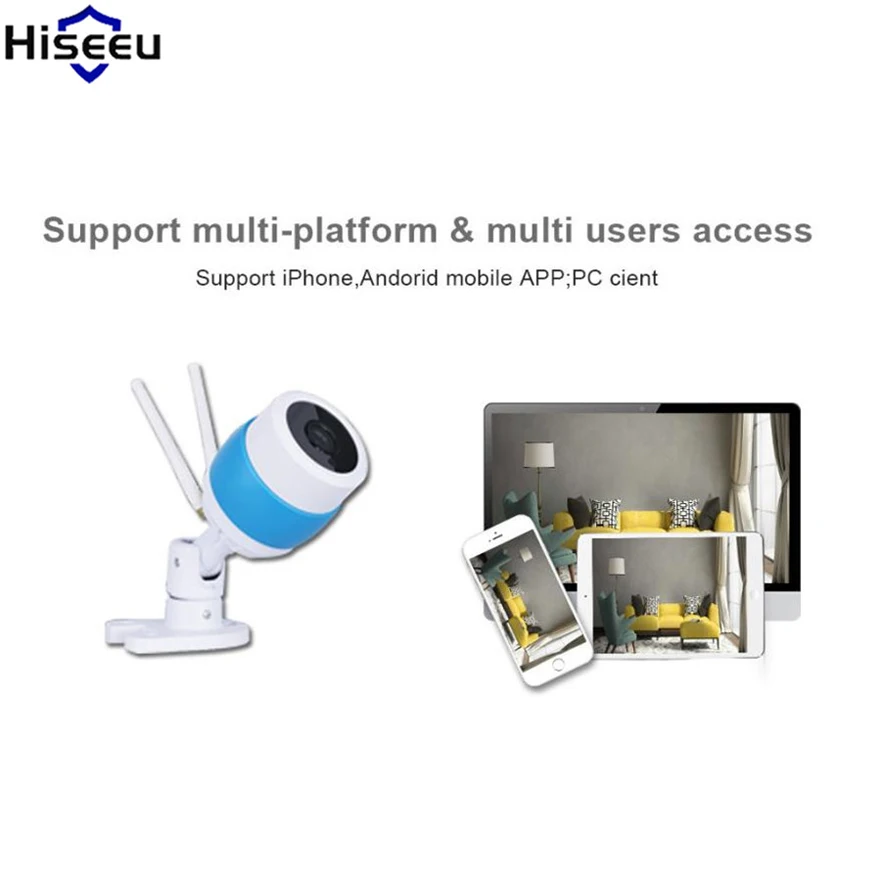 Hiseeu Ip Камера Беспроводной Открытый безопасности 720 P Ночное видение P2P мини