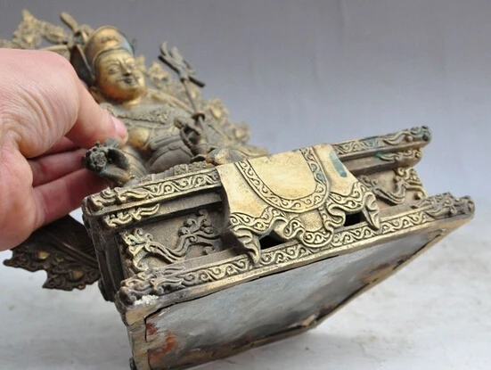Shitou 002437 10 &quotТибет буддизм Бронзовая Padmasambhava Guru Rinpoche статуя бога Будды | Дом и сад