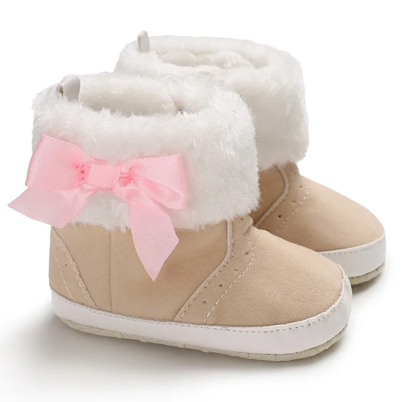 

Four-color Bow Super Warm Infant Soft Bottom Snow Boots Baby Boys Girls Winter Shoes Baby Prewalker