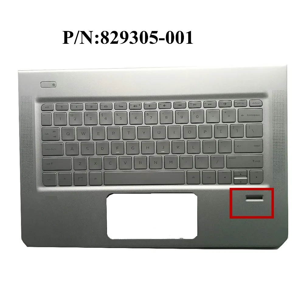 Клавиатура для ноутбука с подставкой рук верхняя крышка серебристая США HP ENVY 13 D