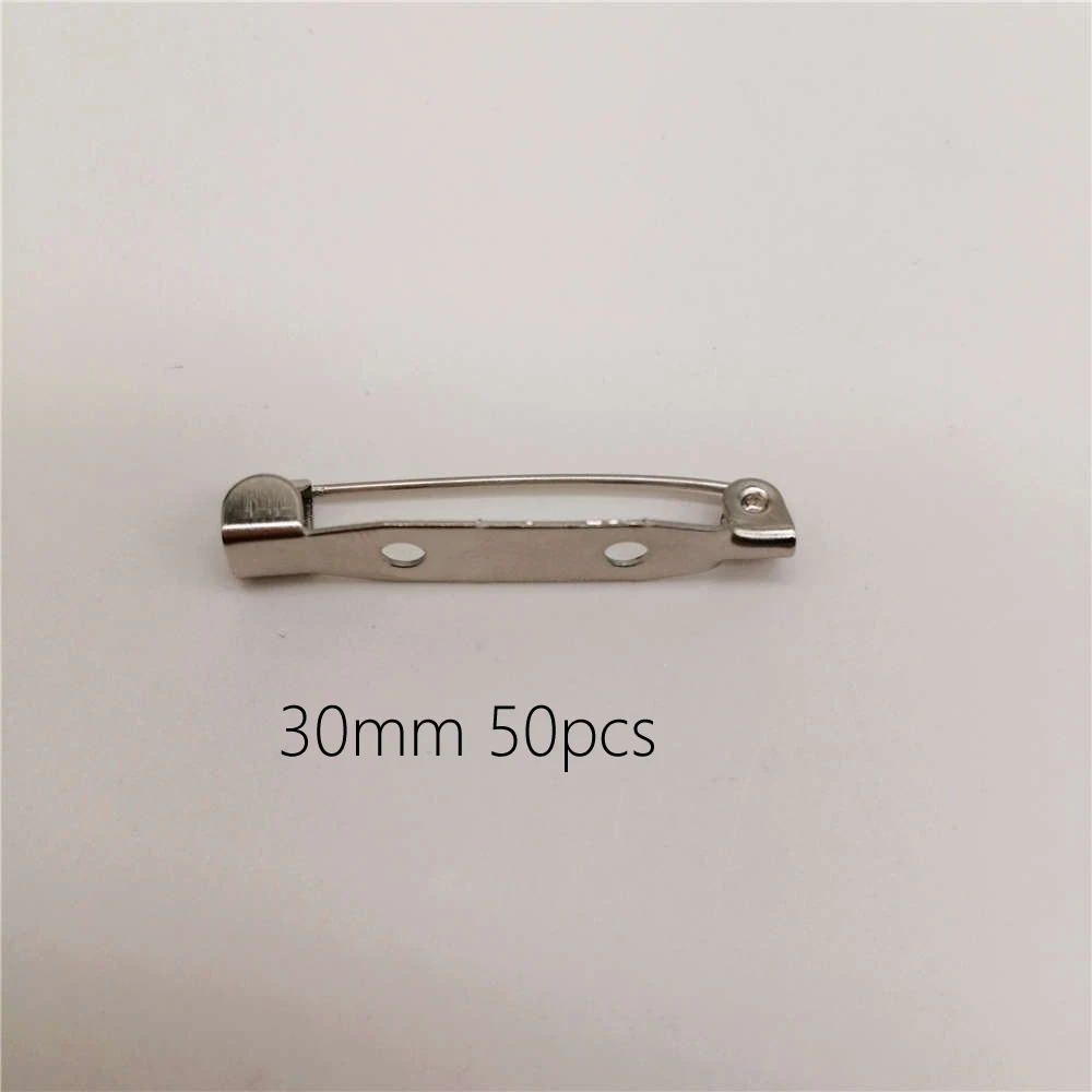 30mm 50pcs 20-100 шт, сделай сам, Ювелирная фурнитура, брошь, основа, задняя панель, держатель значка, безопасный замок, брошь, булавки для изготовления ювелирных изделий, аксессуары, принадлежности - Цвет: 30mm 50pcs