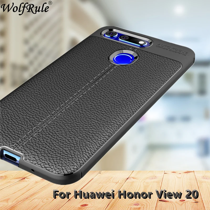 

Wolfrule Case Huawei Honor View 20 Case Fashion Lichee Style Silicon Rugged Hybrid Case For Huawei Honor View 20 Cover Honor V20