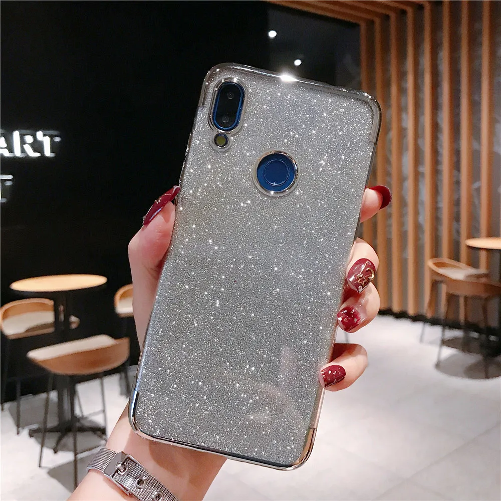 Sliver Роскошный Блеск Мерцающий блестящий чехол для Xiao mi 9 mi 6 4X 5X 6X mi x 2 2S Max 3 A2 8 Lite 9 SE PocoPhone F1 A1 Play mi 8 Funda - Цвет: Sliver