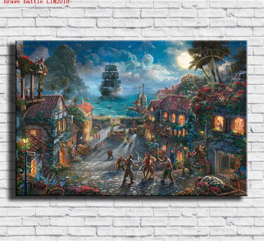 Томас Кинкейд с изображением персонажа фильма Пираты Карибского моря холст для