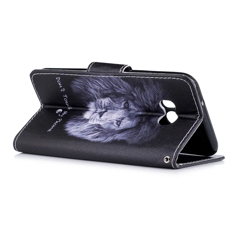 HEMASOLY Case For HTC One M8 Flip M10 PU Leather U11 Painted Wallet Cover With Card Slot |