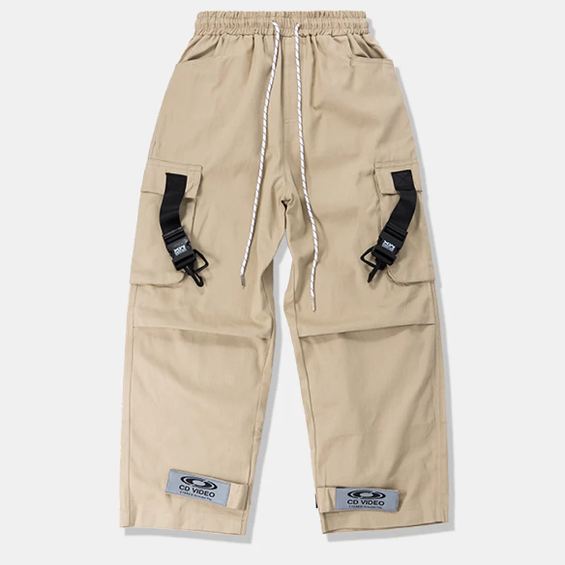HFNF свободные брюки карго с эластичной резинкой на талии уличные завязками