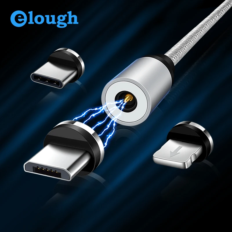 Elough E360 Магнитный зарядный USB кабель для передачи данных iPhone xr Micro Тип usb C быстрой