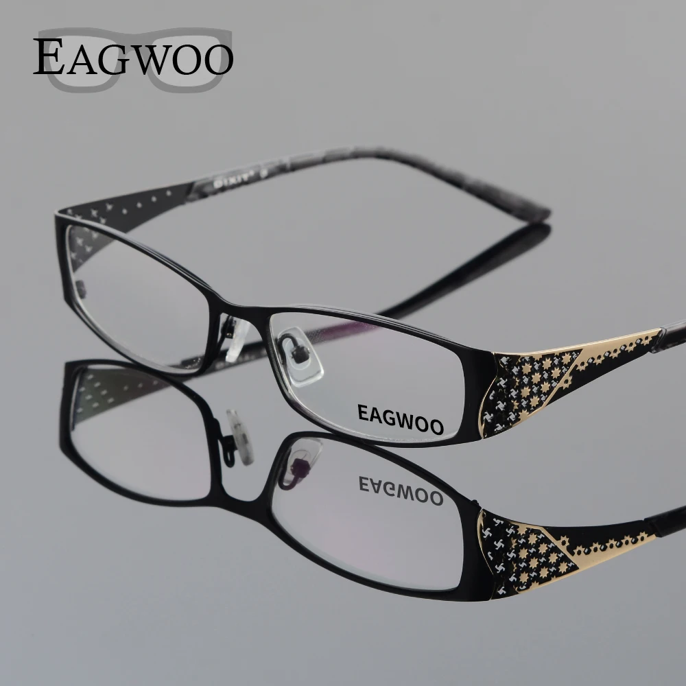 EAGWOO, женские очки из сплава, полная оправа, Ретро стиль, оптическая оправа, новинка, по рецепту, элегантные очки, модные очки для глаз D9044