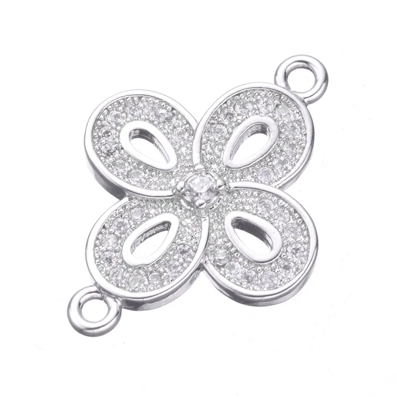 2017 Цветок Узел Разъемы для изготовления ювелирных изделий микро проложить CZ