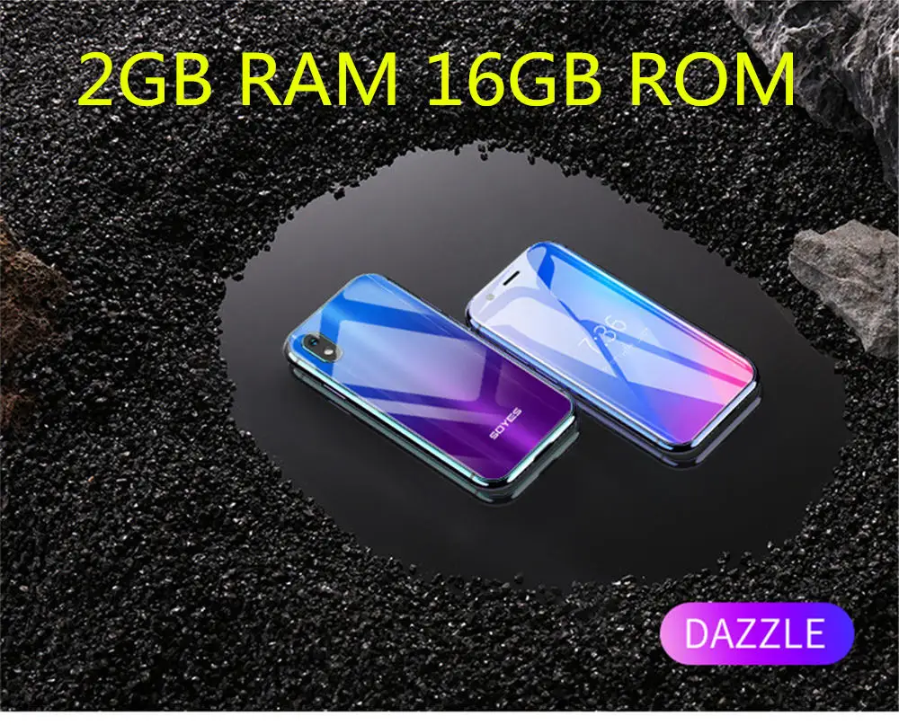 Dazzle 2GB 16GB SOYES XS карманный мини-смартфон 2 ГБ 16 ГБ 3,0 дюймов Android 6,0 Wifi стеклянный корпус 3 ГБ 32 ГБ двойной SIM резервный 4G мобильный телефон PK 7s - Цвет: Dazzle 2GB 16GB