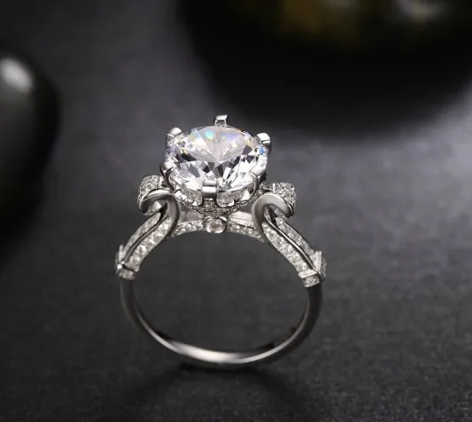 Серебро 925 пробы 18 К с покрытием из белого золота 4Ct NSCD женский Бриллиант Женские