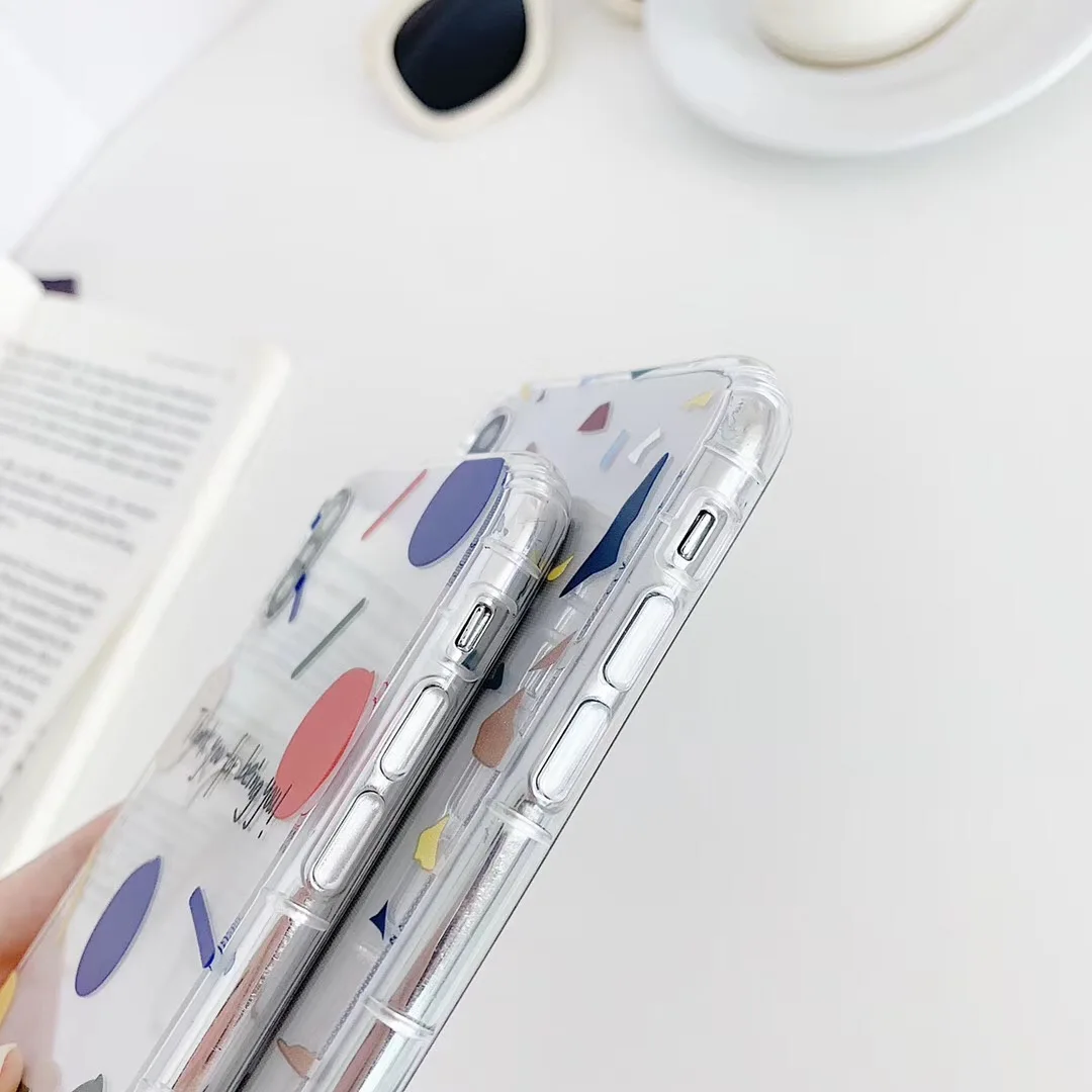 Модный Цветной чехол в горошек с геометрическим рисунком для iphone Xs MAX XR X 6 6s 7 8 plus