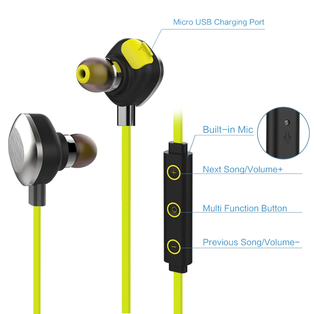 Mifo U5 устойчивое Магнитная Беспроводной гарнитура Bluetooth СУПР бас стерео звук музыка С микрофоном для