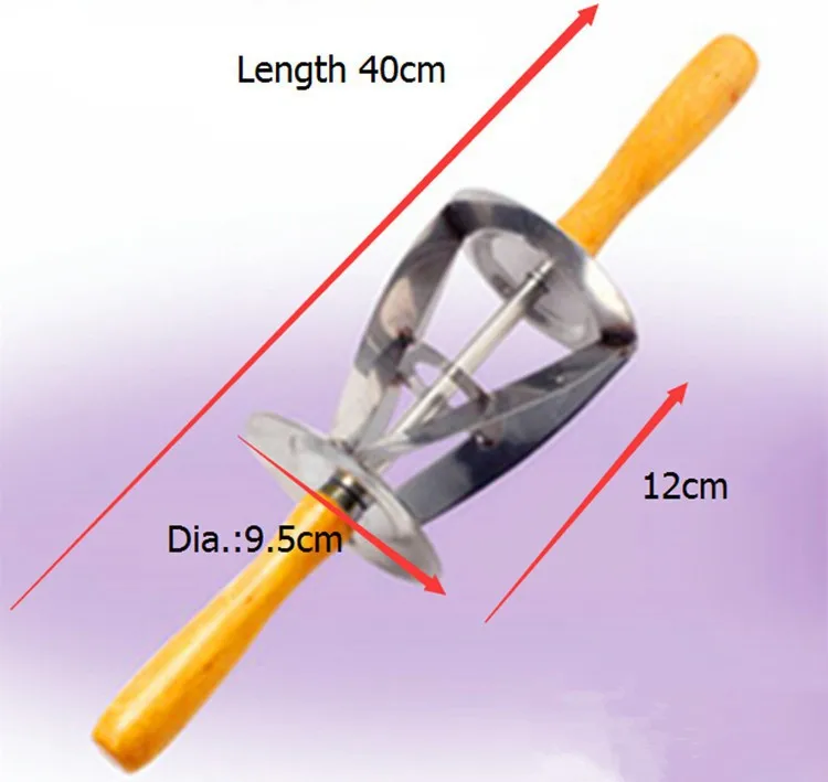 С деревянной ручкой из нержавеющей стали треугольная раскатка теста резак для