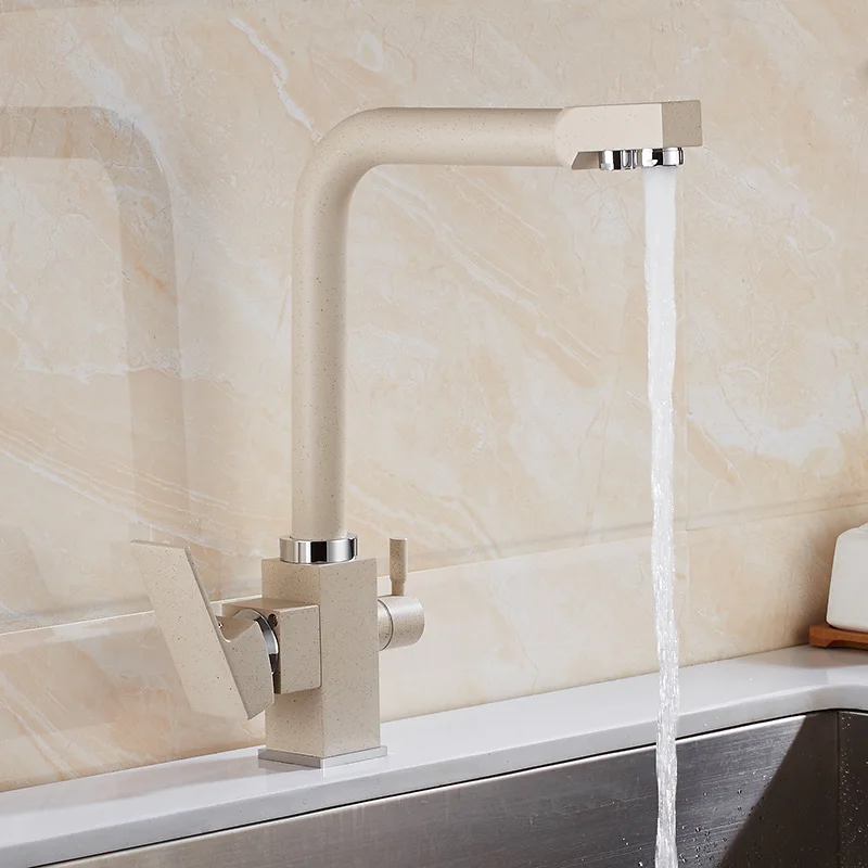 Латунные смесители для кухни бронзовый фильтр с двойной ручкой смеситель