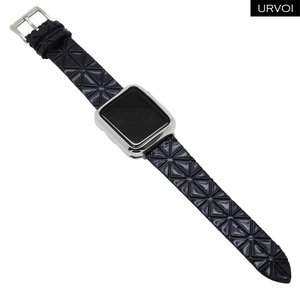 URVOI ремешок для apple watch серии 4 3 2 1 Искусственная кожа ремешок для iwatch ремень геометрическим узором современный дизайн 38/ 40/42/44 мм