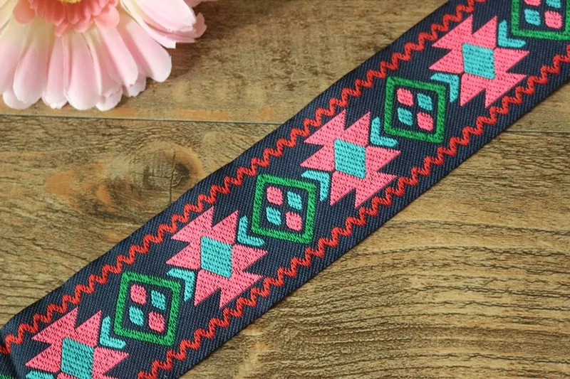 8 ярдов/Лот ширина 5 см тканая жаккардовая лента геометрический темно-синий фон