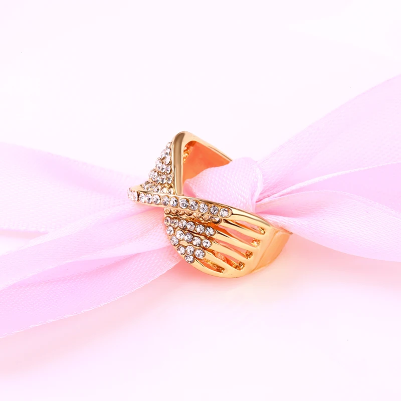 Роскошный дизайн кристалл стиль обещание кольца для женщин свадебные ну