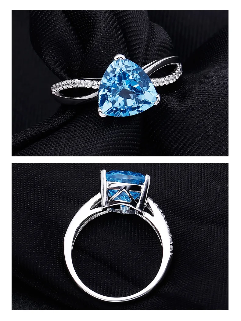 Gem's Ballet 925 пробы, серебряное винтажное коктейльное кольцо 3.08Ct, кольцо с натуральным небесно-голубым топазом для женщин, хорошее ювелирное изделие