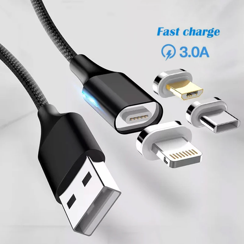 Светодиодный магнитный usb-кабель/mi cro USB/type-C для IPhone X Xs Max магнитное зарядное устройство для samsung для Xiaomi mi 9 USB C зарядный разъем