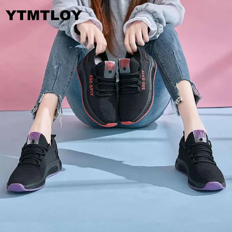 

New Women Casual Shoes Fashion Breathable Lightweight Walking Mesh Lace Up Flat Sneakers Women Zapatos De Mujer Mesh Summer