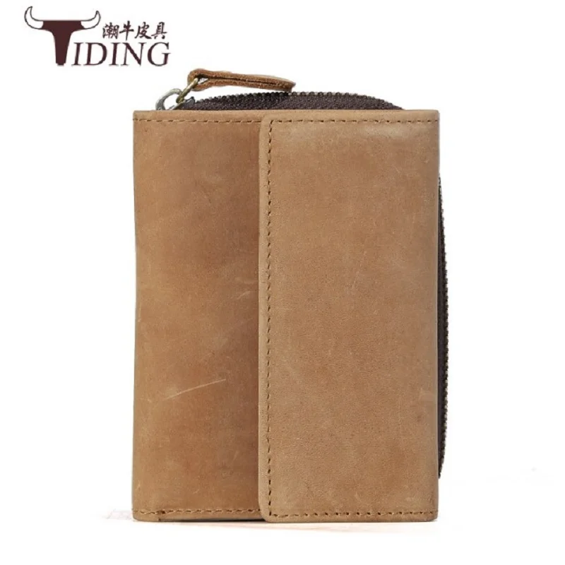 Мужские кошельки в стиле ретро из кожи Крейзи Хорс винтажный деловой роскошный