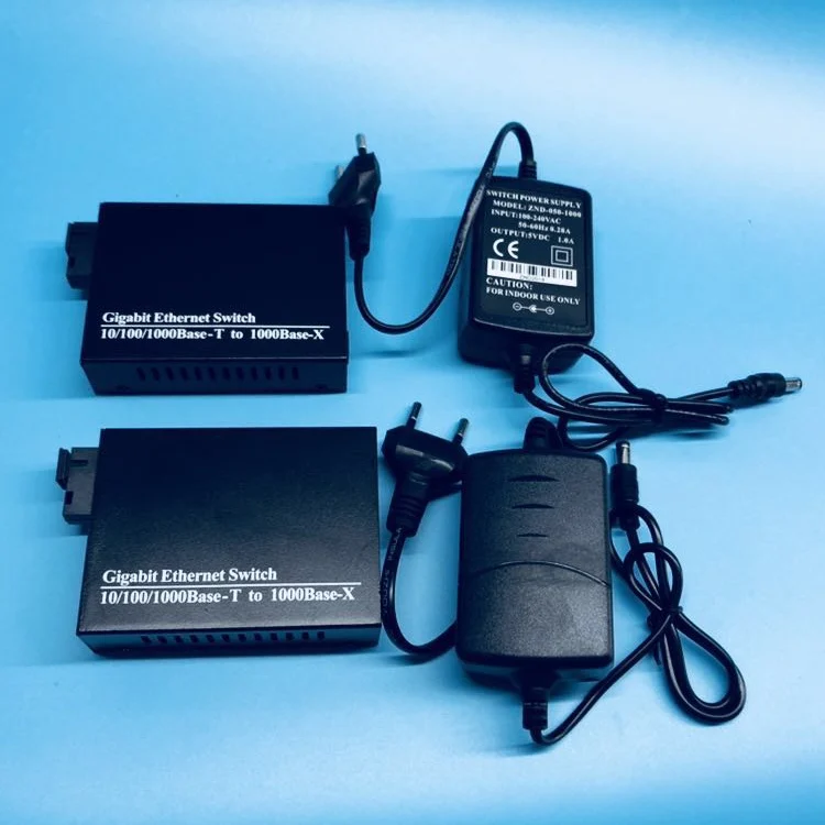 1G2E 10/100/1000M Gigabit Ethernet-коммутатор Ethernet волоконно-оптический медиа конвертер одиночный режим 2-Порты и разъёмы RJ45 2 Порты и разъёмы оптического волокна - Цвет: 1 pair