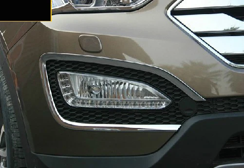 

Подходит для HYUNDAI Santa Fe IX45 2013, Хромированная передняя противотуманная фара, объемная Крышка, отделка