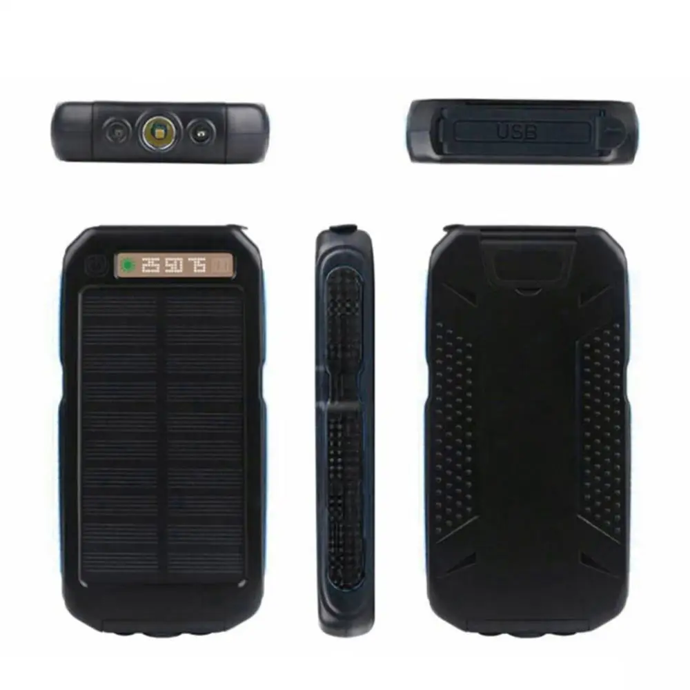 10000 мАч солнечная батарея Внешний аккумулятор внешний 2 USB lcd power Bank портативный