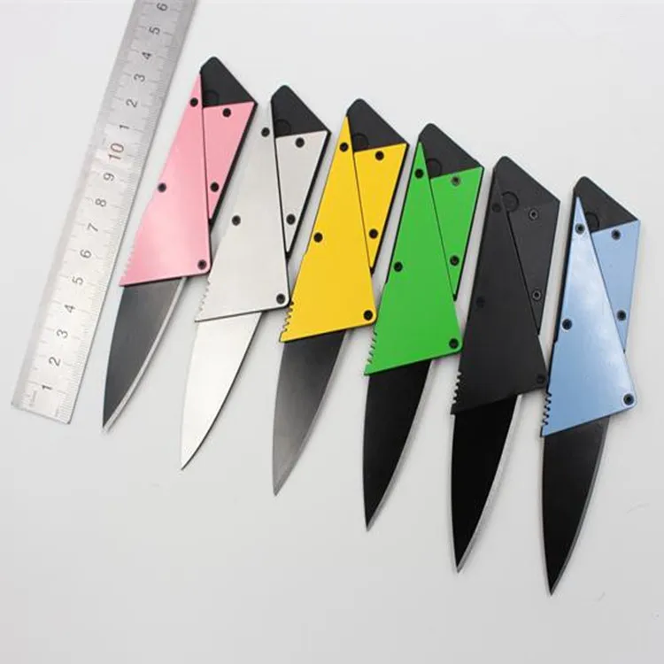 1 ШТ. 6 Цвет Карманный Нож Эфес Добавить Слой Стального листа Мини Бумажник