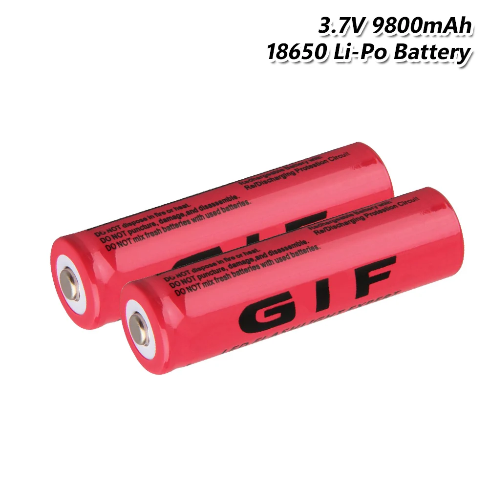 2 Pcs 3,7 V перезаряжаемая Lipo батарея 18650 9800mAh Высокая емкость GIF 18650 батарея высокой разрядки для электронной сигареты - Цвет: 2 Pcs