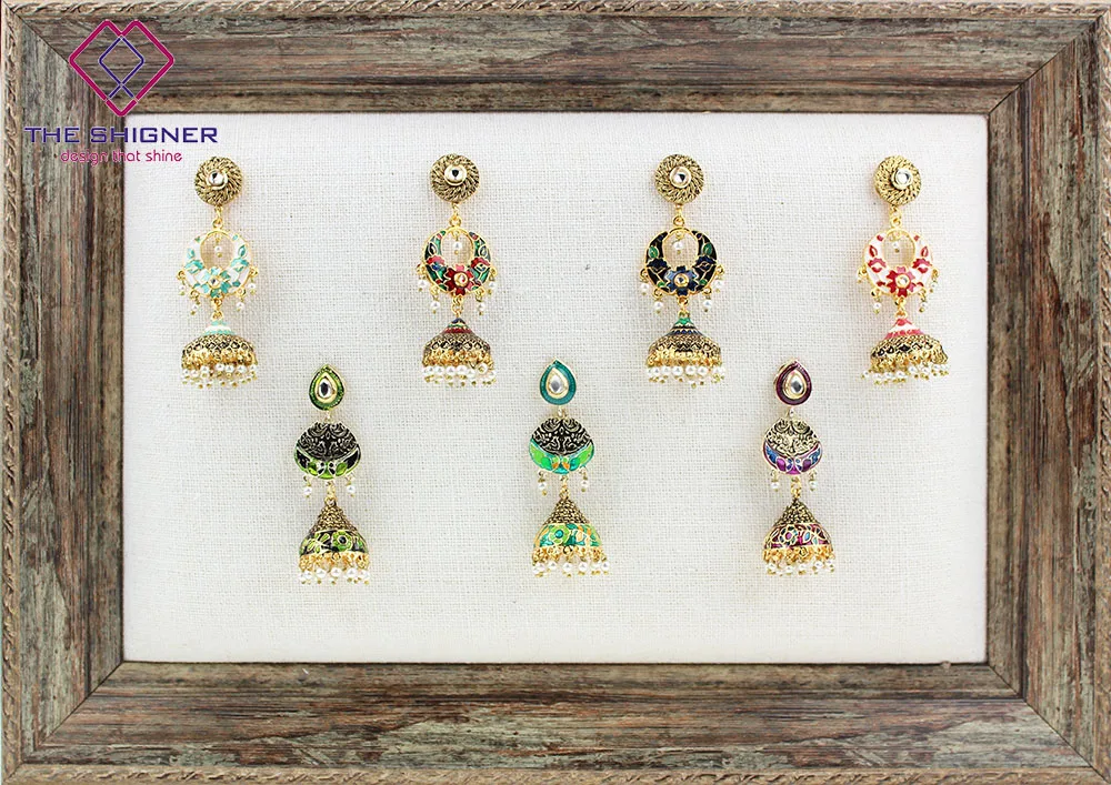 Традиционное ювелирное изделие в индийском стиле chandali Jhumka Jhumki серьги с эмалью