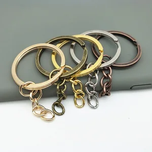Оптовая продажа, 10 шт.лот, металлические брелоки с застежками Лобстер, золотистыеРодиевые цветные брелоки, раздельные кольца, брелоки