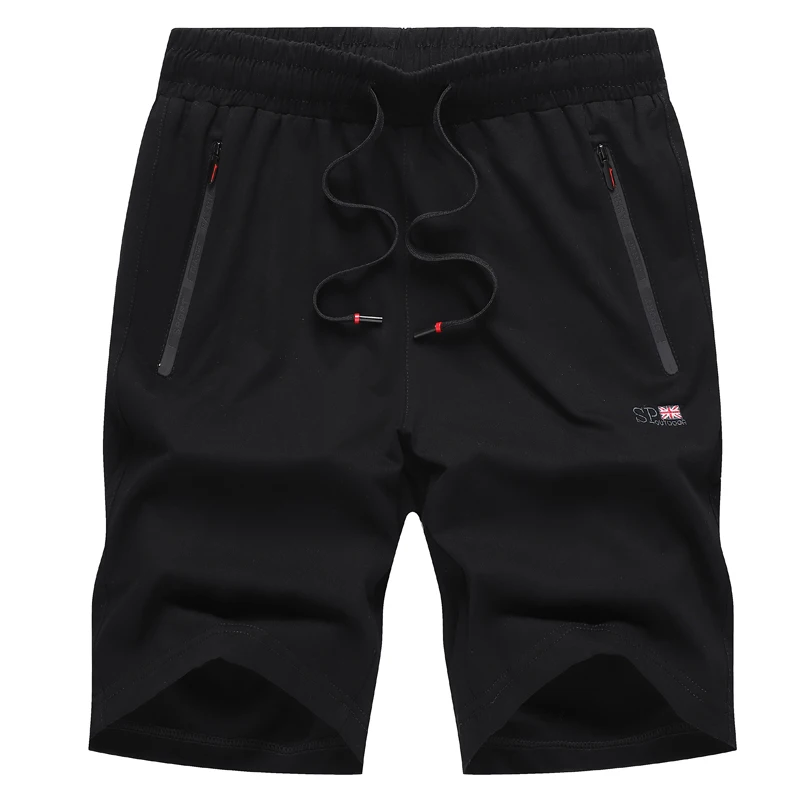 black Большие размеры L~ 8XL, мужские шорты, летние модные мужские пляжные шорты, хлопок, трикотажные повседневные мужские шорты-бермуды, Мужская брендовая одежда - Цвет: black