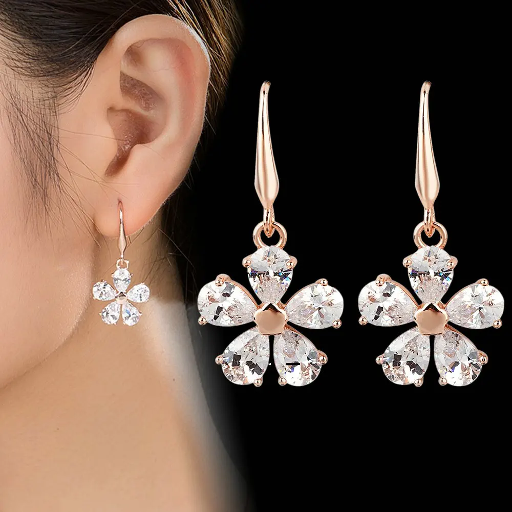 Женские Висячие серьги с фианитом Manxiuni Модные Позолоченные подвески кристаллами