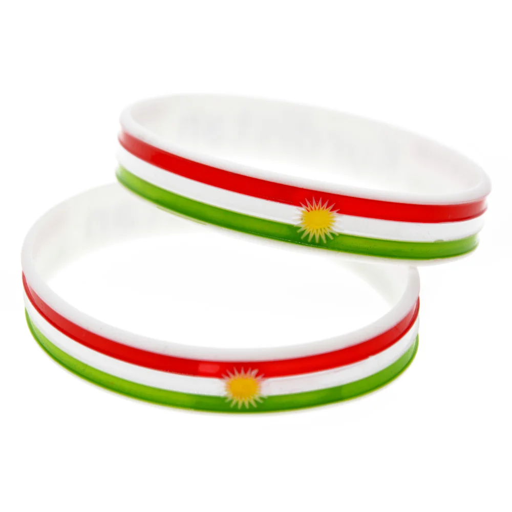1PC Kurdistan Силиконовый браслет с флагом белый размер для взрослых|Браслеты шармами|
