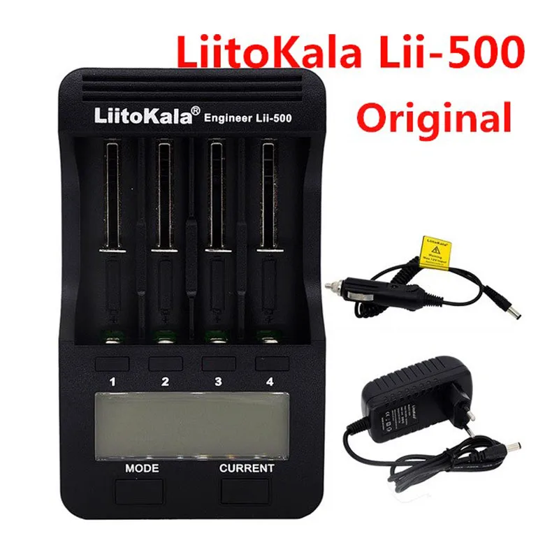 Аккумуляторная батарея Liitkala lii-500 LCD 3 7 V/1 2 V 18500/26650/16340/14500 + 4 батарейки для Panasonic