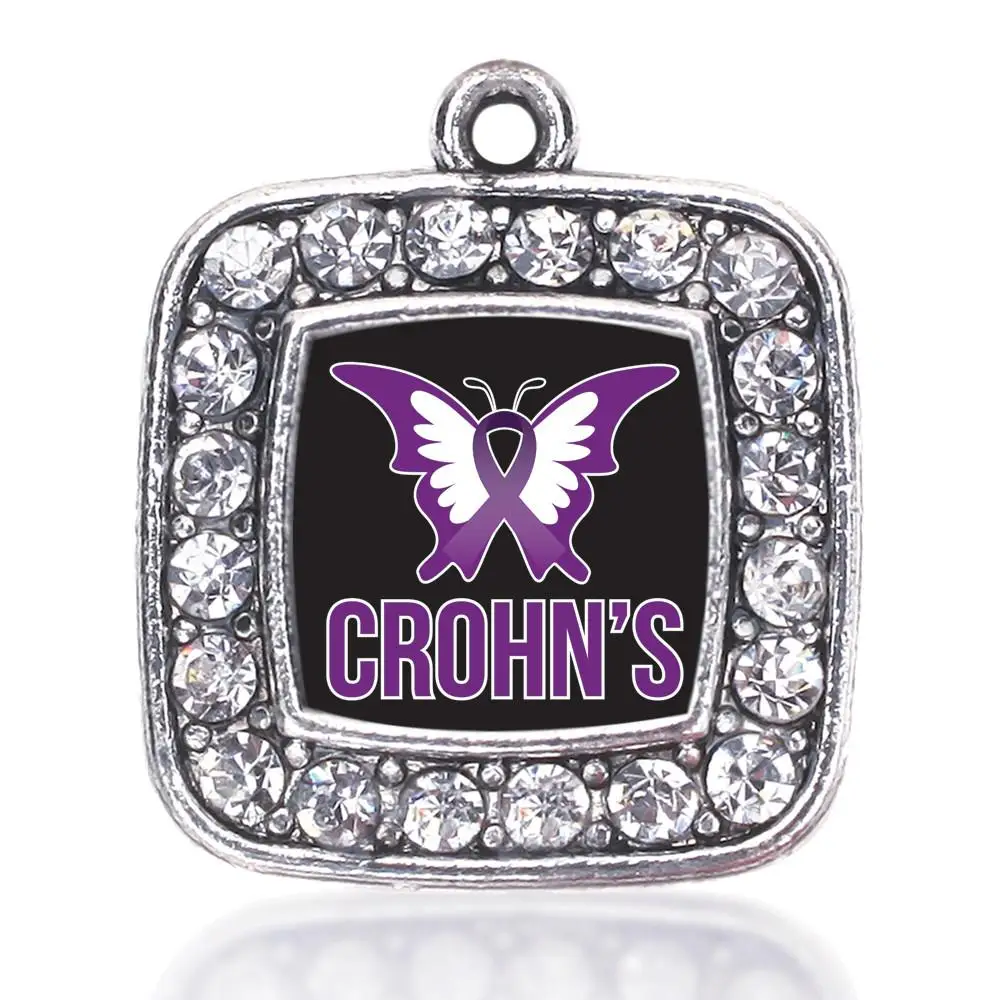 Crohn's болезни площадь Шарм старинное серебро покрытием Crystal Jewelry