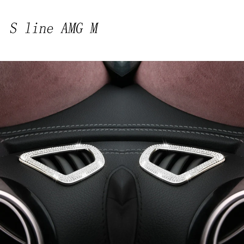 

Car styling AC Outlet Trim dashboard Air metal Frame Decorative Covers Stickers For Mercedes Benz E Class W213 Auto Accessories