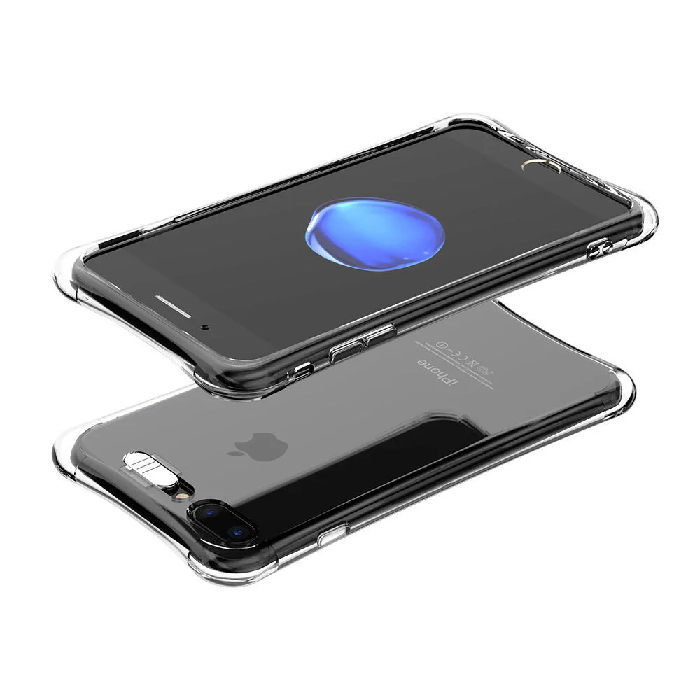 Светодиодная вспышка ясно кремния ультра тонкий мягкий чехол для iphone 8 плюс 7 Plus
