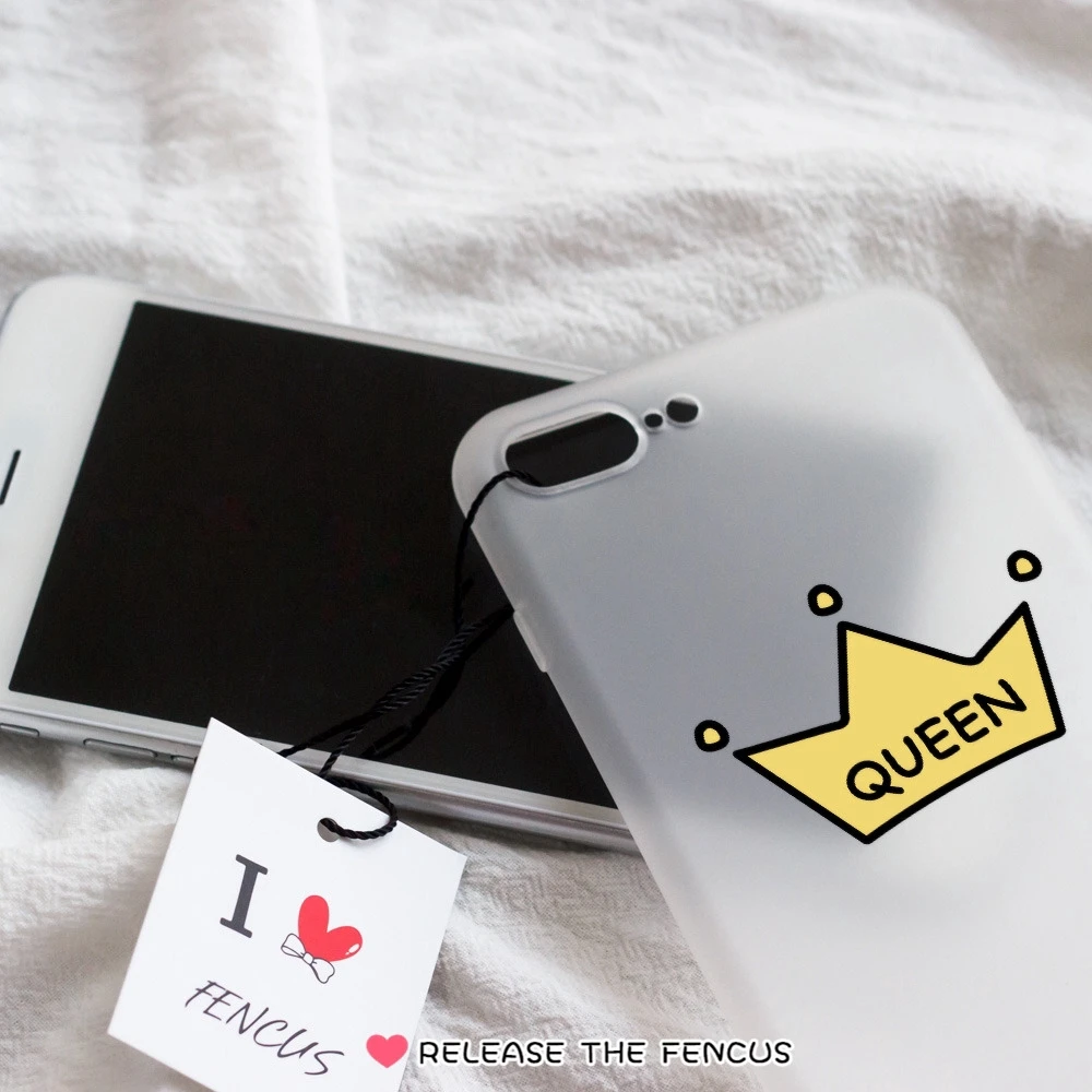 FENCUS for Huawei P8 P9 P10 Lite 2017 Cover Plus P20 Pro Nova 3E Phone cases Letter Queen Couple Soft Matte Coque |